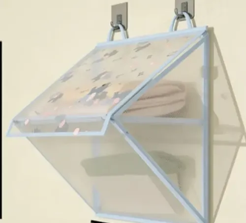 Bolsa Organizadora Colgante For Baño Con Tapa Abatible Azul