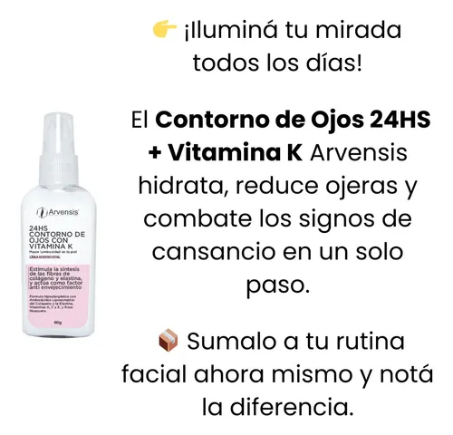 Crema Contorno De Ojos Vitamina K 24hs 60c Bolsas Y Ojeras**