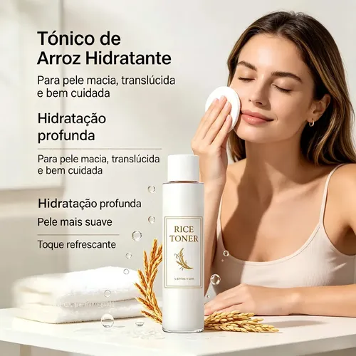 Tónico De Arroz Hidratante 150 Ml, Unifica El Tono De La