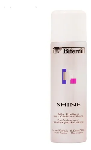 Biferdil brillo Ultra Ligero Para Cabello con silicona en aerosol