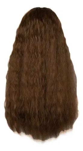 Peluca Castaño Claro Rizada Simil Natural Cosplay Oncológica
