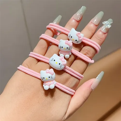 4 Coleteros Hello Kitty De Alta Elasticidad, Regalo Para Mej Juego De 4 Piezas Hello Kitty