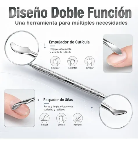 Kit De Cuidado De Uñas De Acero Inoxidable, Removedor De Cut