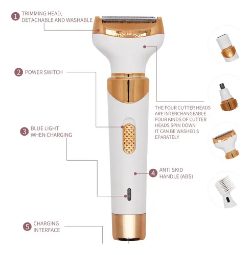 Afeitadora Eléctrica Para Mujer, Sin Dolor, Recargable Por U