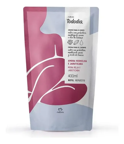 Crema Hidratante Corporal Natura Tododia Amora Roja y Guayaba Sobres Monodosis de 400ml/400g