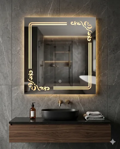 Espejo Digital Led Rectangular 70×80 Sin Marco Moderno