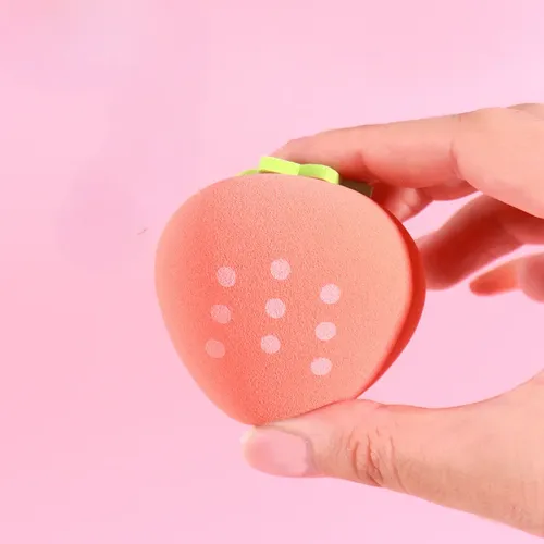 Esponja De Maquillaje Sin Látex De Doble Uso, Color Rojo Fre
