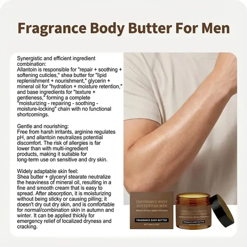 Manteca Corporal Con Fragancia Para Hombre, Crema Corporal Hidrat
