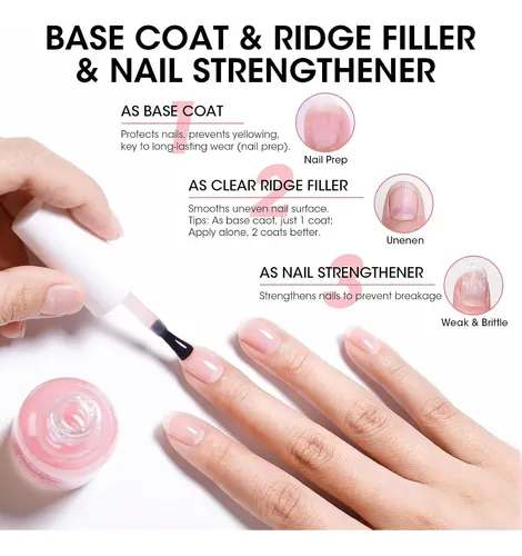 Esmalte Base Y Top Coat Gellen Clear Pink