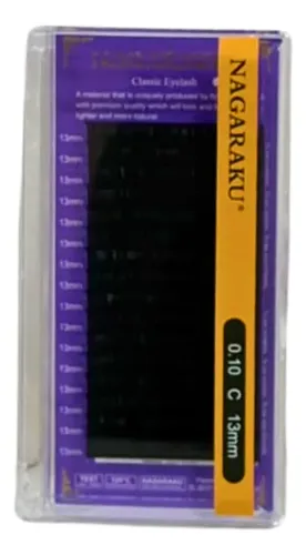 Kit Nagaraku Extensiones De Pestañas Clásicas 0.10 Curva C Largos 11 Al 15 Mm