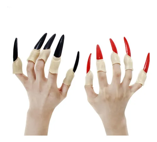 10x Uñas Falsas De Bruja Maquillaje Suministros Para Rojo