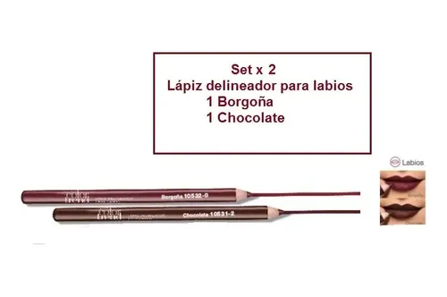 Delineador Labios Borgoña Chocolate Avon Color Trend Setx2 Borgoña