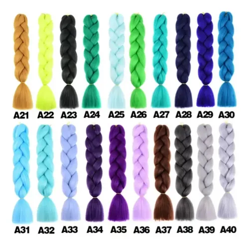 Kanekalon Extension Pelo Termico Trenza Africana 60cm Lfme Verde Oscuro A 23