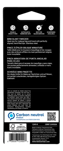 Pinza Pequeña Inclinada Tweezerman Para Cejas Y Vello Facial