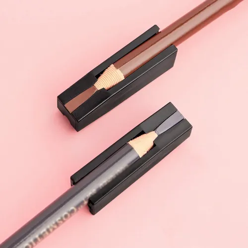 2 Sacapuntas Para Cejas Forma Pico De Pato, 2 Piezas Negras