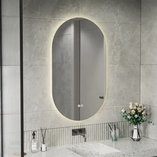 Espejo LED de Pared Brio con Luz Regulable y Antiempañante para Baño