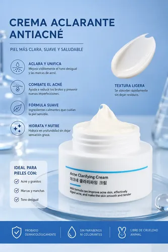 Crema Facial Para El Acné Con Ácido Salicílico 30g