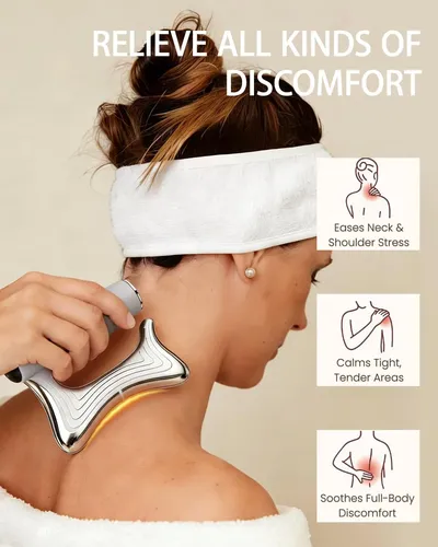 Masajeador Tecser Heated Vibration Wireless Gua Sha Silver