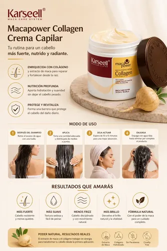 Karseell Mascarilla Capilar Colágeno X2 + Aceite Maca