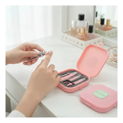 Kit Herramientas Manicura Set Viajero City Girl Estuche X7