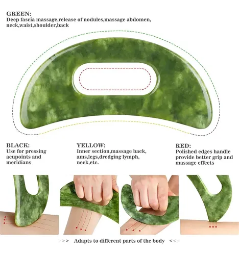 Juego De 2 Herramientas De Masaje Gua Sha Mierbai De Jade