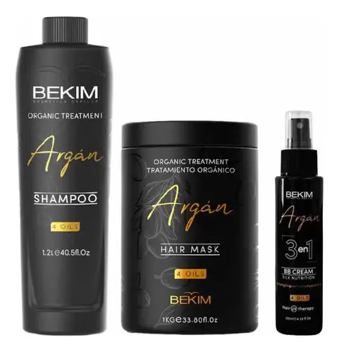 Kit Argan 4oils Bekim Shampoo+máscara+bb Cream