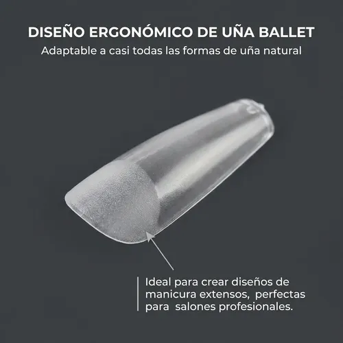 Tips Uñas Postizas Balerina Mate 2 Cajas 240 Unidades