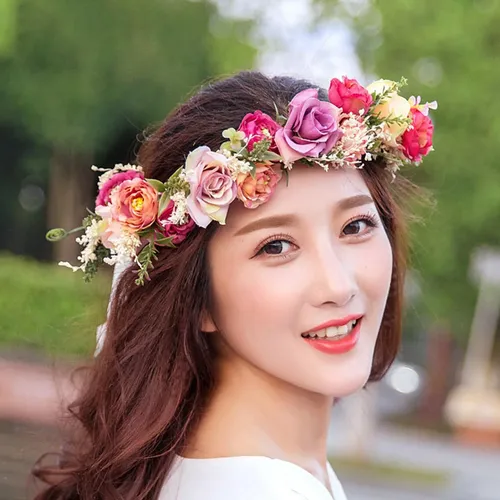 2 Diademas De Flores Para Mujer Con Cinta Para El Pelo