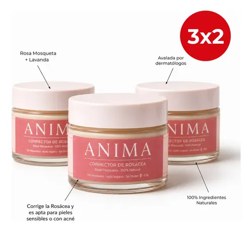Pack 4 Meses Anima Crema Rosácea Y Acné 110 G