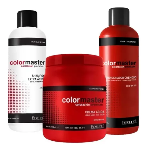 Fidelité Kit Pelo Post Alisado Shampoo Acond Máscara Ácido