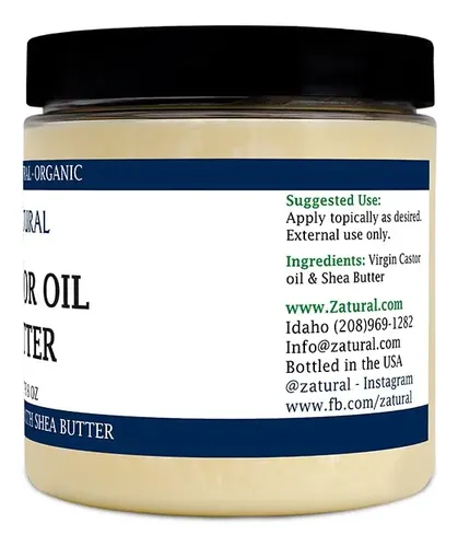 Manteca Corporal Zatural Aceite De Ricino Manteca De Karité