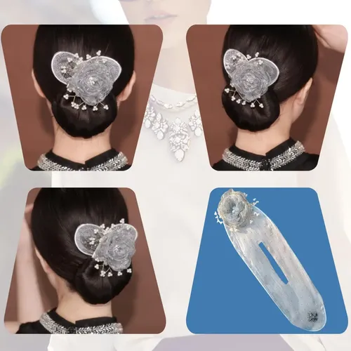 Accesorios Para Moño De Cabello, Flores De Seda