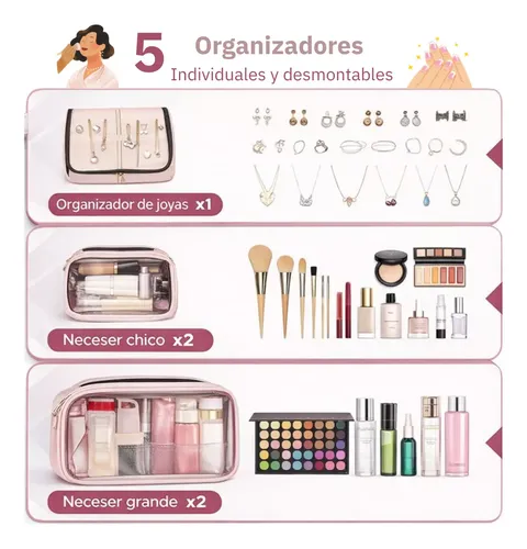 Organizador Maquillaje Profesional Gran Capacidad Portátil