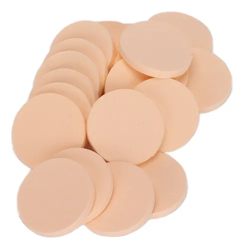 Esponja De Maquillaje Redonda Reutilizable, 20 Piezas, Seca