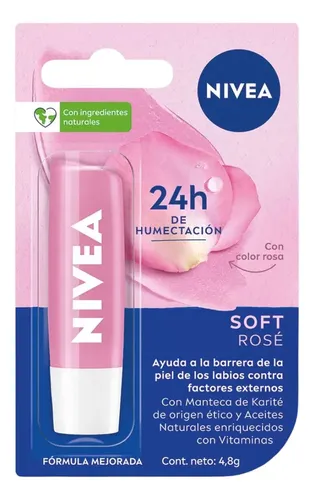 4un Nivea Protector Labial Hidratante Soft Rose 4,8gr