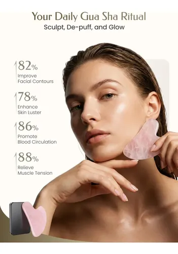 Masajeador Facial Facial Gua Sha Tool Tophld Pink Jade