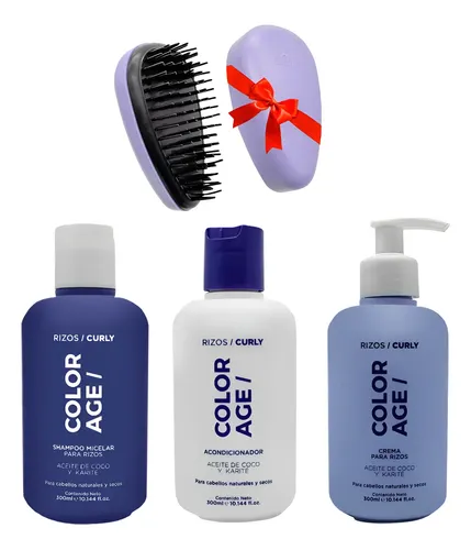 Color Age Rizos Shampoo + Acond. + Crema De Peinar + Cepillo
