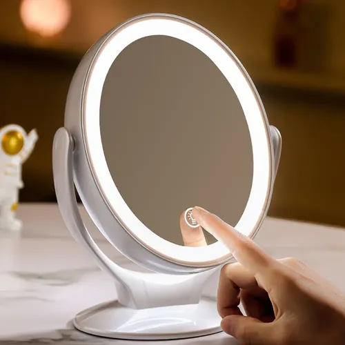 Espejo De Maquillaje Con Luz De Doble Cara Con Aumento 1x