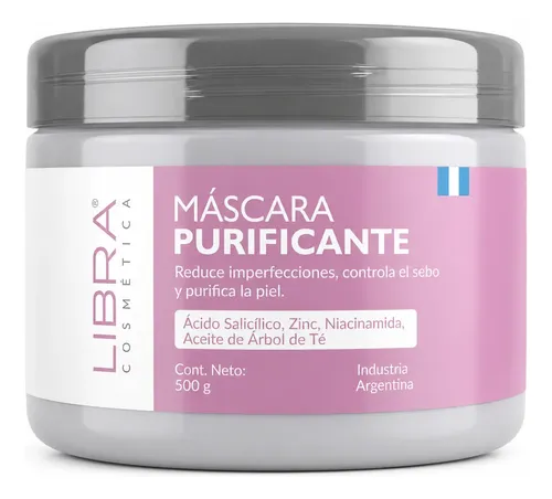 Máscara Purificante Libra 500g Con Ácido Salicílico Y Zinc