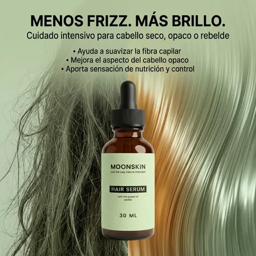 Serum Capilar Moonskin Jojoba Ricino Brillo Cabello 30ml