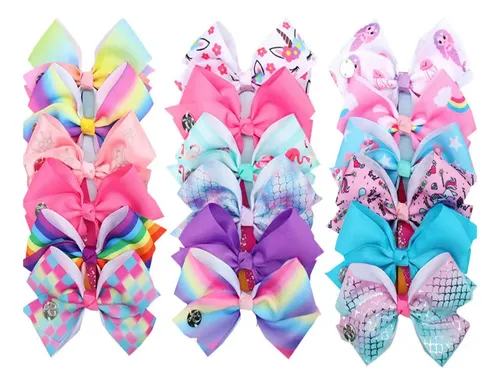 A Y 12pz Moños Con Diseño Infantil Niñas Peinado Cabello . L