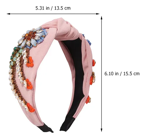 Tocado Retro Mujer 1 Unidad Con Incrustaciones De Brillantes Rosa