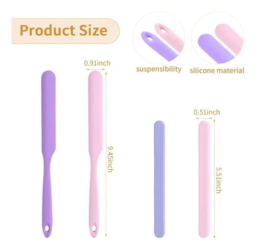 Set 4 Espátulas Silicona Antiadherente Para Depilación