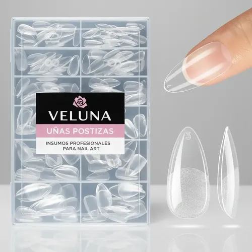 Tips De Uñas Acrílicas Profesionales Alta Calidad X240u Color Transparente Almendras Medianas