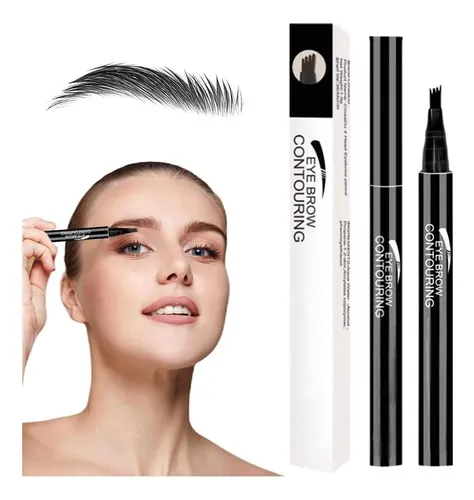 Lápiz De Cejas Microblading Waterproof 4 Puntas Negro