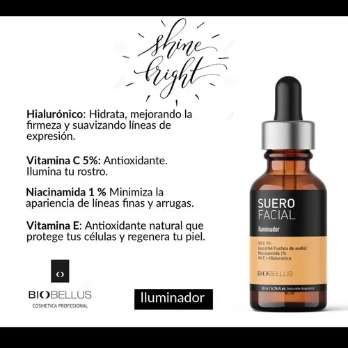 Biobellus Suero Facial Niacinamida Iluminador Vitamina C X30