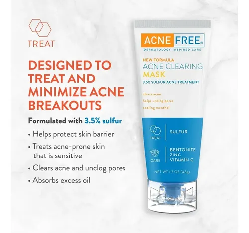 Mascarilla Antiacné Con Azufre Acnefree 3.5% Pack De 3