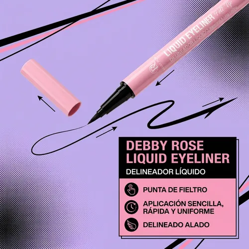Debby Rose Liquid Eyeliner Impermeable Delineador Felt Tip