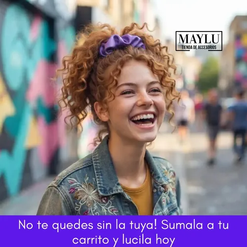 Scrunchies, Colitas De Pelo De Raso Antifrizz. Violeta