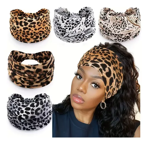 Diademas Deportivas Con Diseño De Leopardo Elástico For ..
